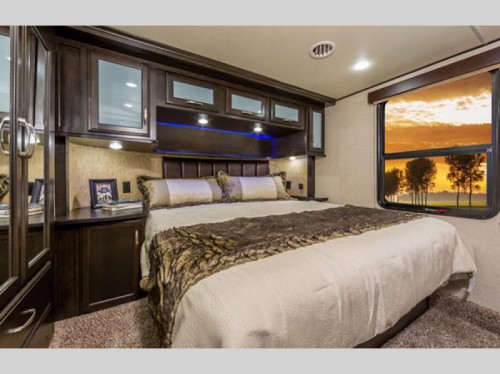 Grand Design Momentum 399TH toy hauler fifth wheel Master Bedroom