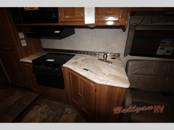 Leprechaun Class C motorhome galley